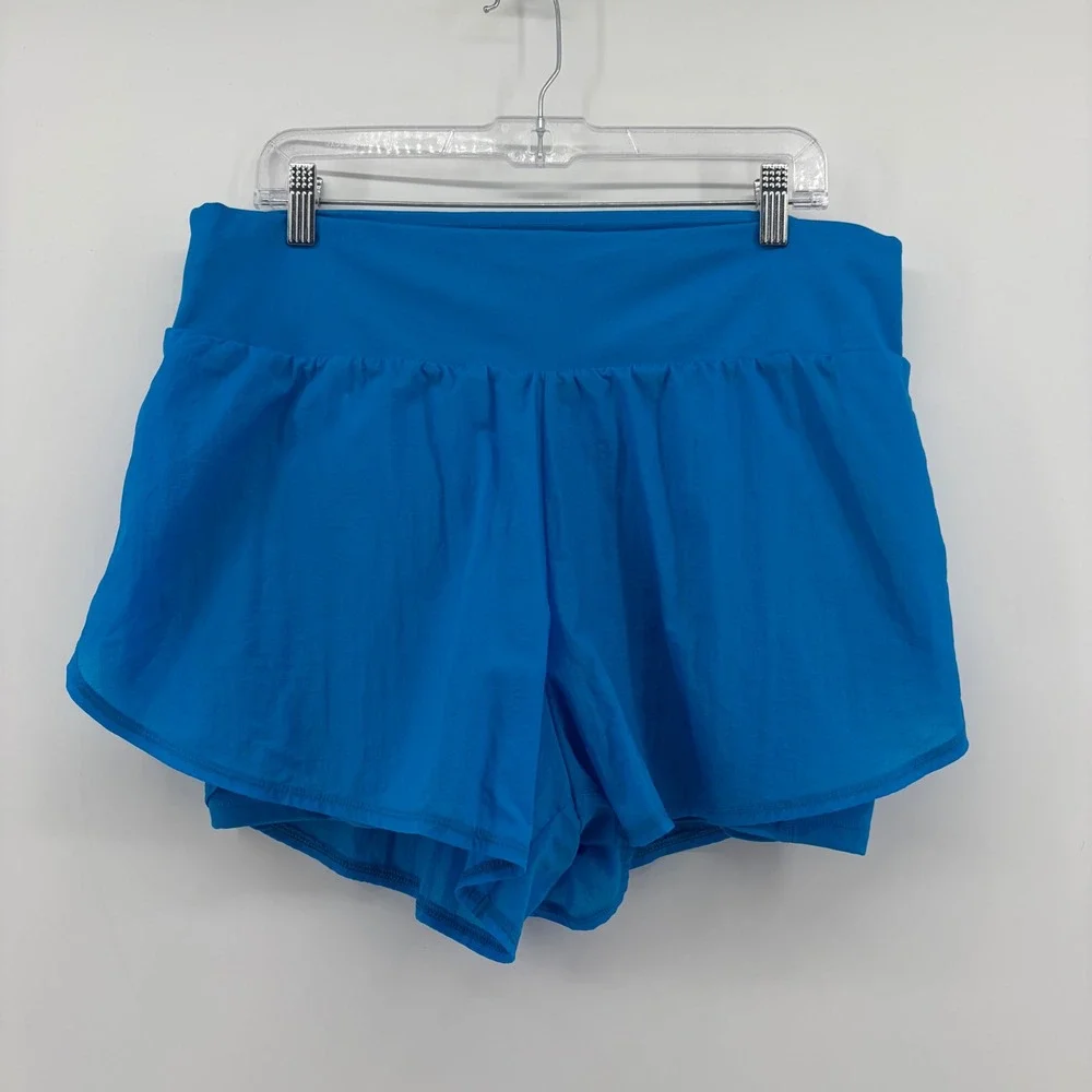 All in Motion Womens XXL Blue 2-in-1 Athletic Shorts Built-in Liner Pocket - Picture 1 of 7